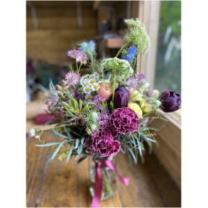 Flowers in Jars (Burgundy Palette)