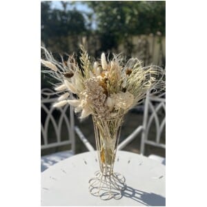 Florence -Wire French Chic vase with Neutral dried flowers 15x33cms