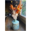 Rustic Dried Flowers in Lotus Vase